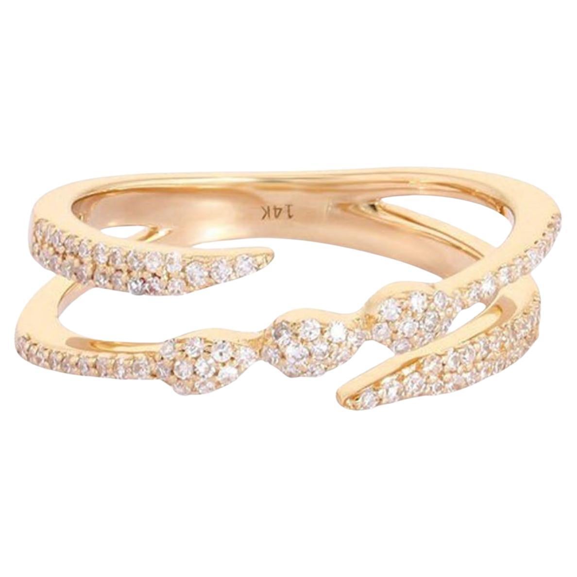 For Sale:  Ethereal Open Wrap 14K (or 18k upon request) Yellow Gold Diamond Ring