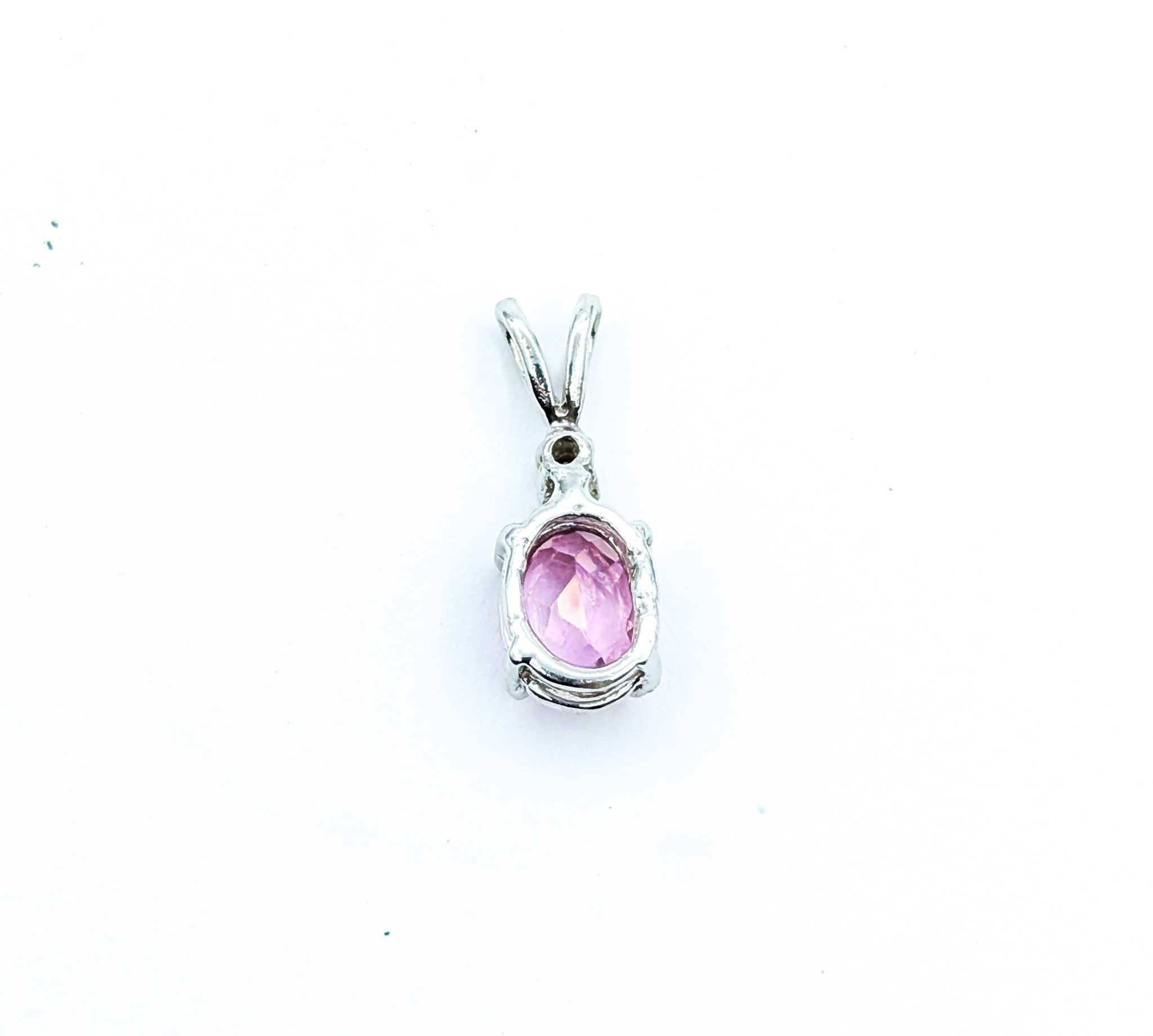 Ätherischer Pink Topas- und Diamant-Anhänger aus 10K Weißgold im Zustand „Hervorragend“ im Angebot in Bloomington, MN