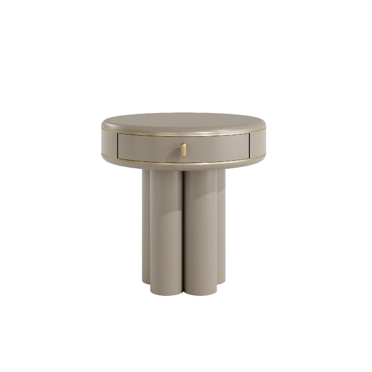 Portuguese ETHEREAL Round Modern Bedside Table For Sale