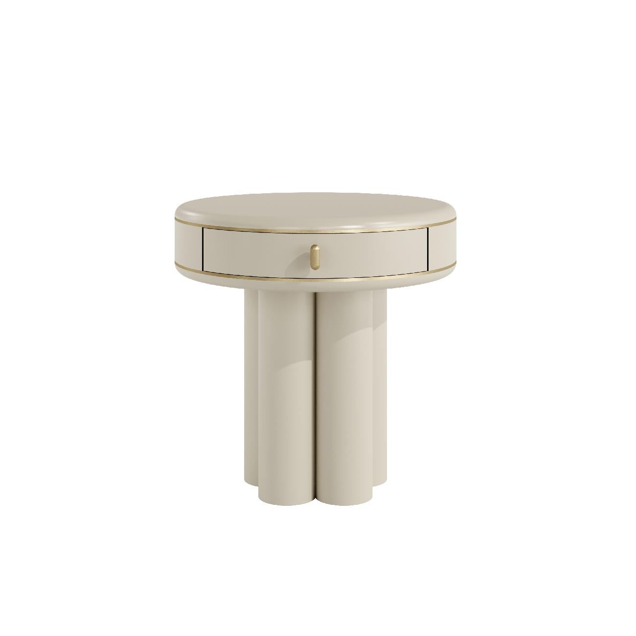 Organic Modern ETHEREAL Round Modern Bedside Table For Sale