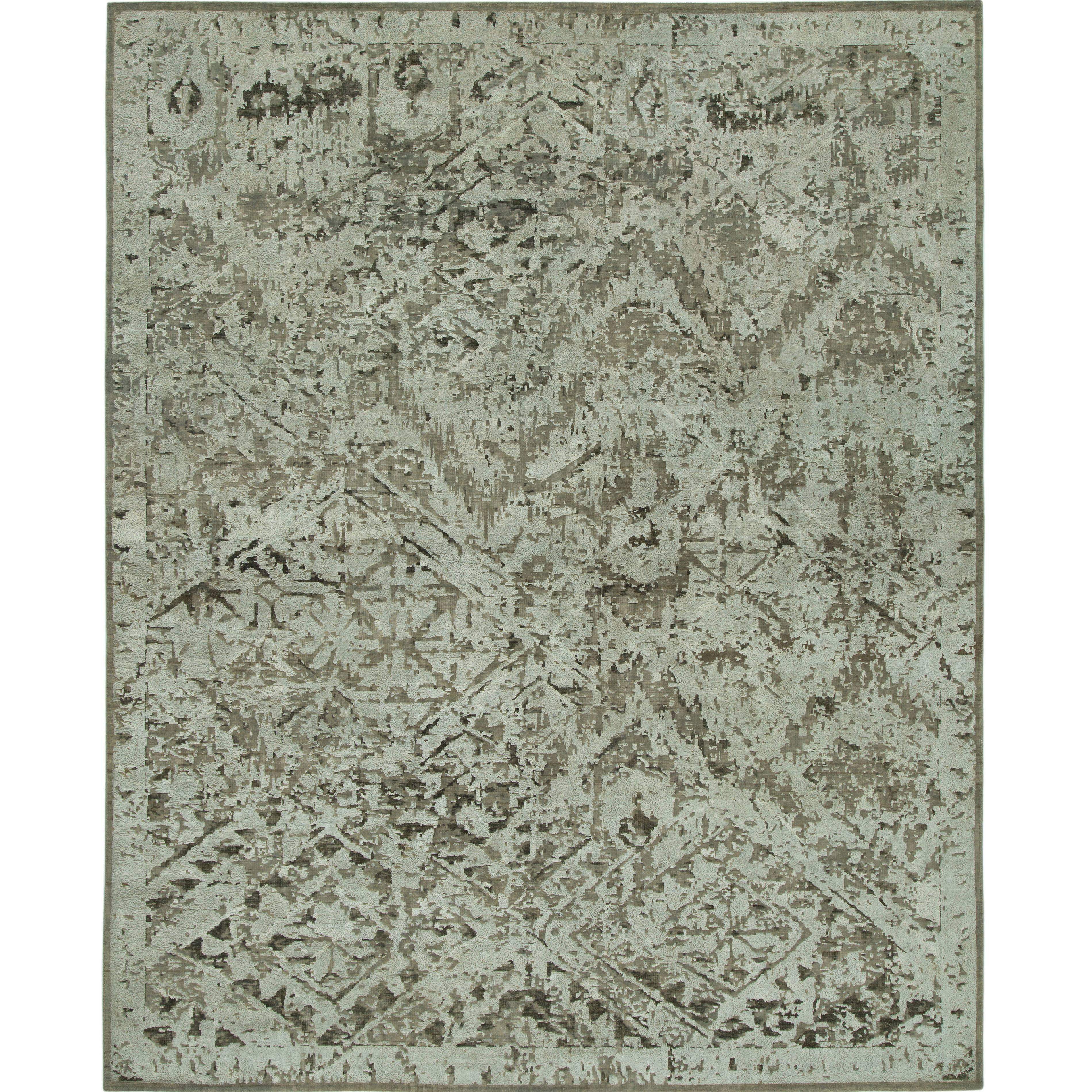 "Ethereal" Silver Beige Hand-Knotted Area Rug, In Stock For Sale