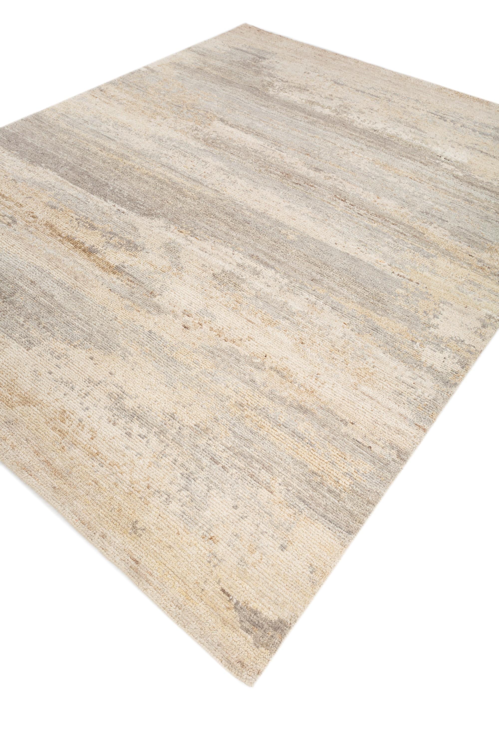 Handgeknüpfter Teppich in ätherischem Transition Weichgold & Medium Taupe 180x270 cm (Moderne) im Angebot