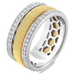 Yvel Ethiopia Two-Tone Diamond Ring in 18K White and Yellow Gold