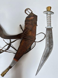 Ethiopian Afar “Jile” Short Sword Dagger with Sheath Horn of Africa 1920s