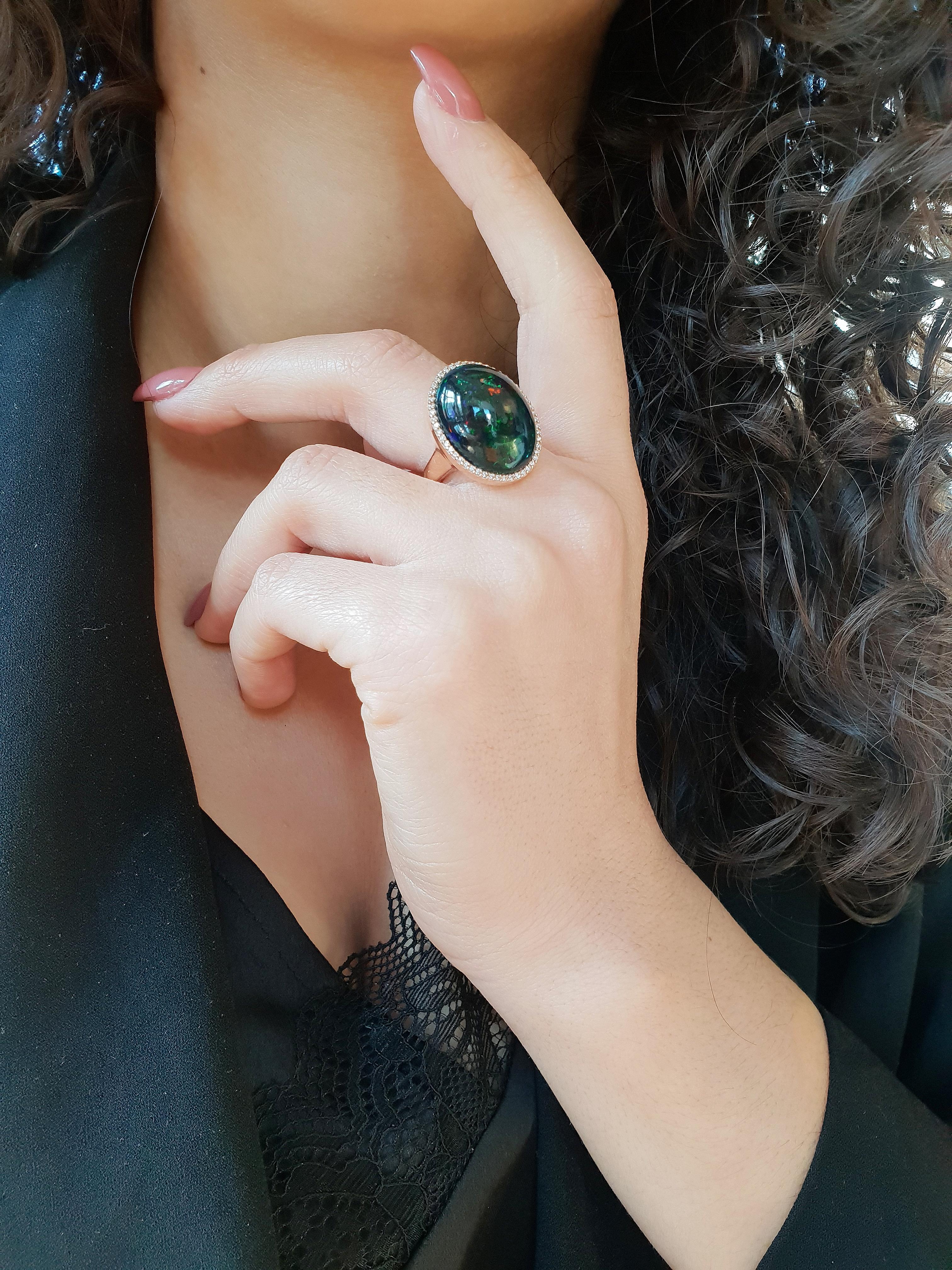black opal gold ring
