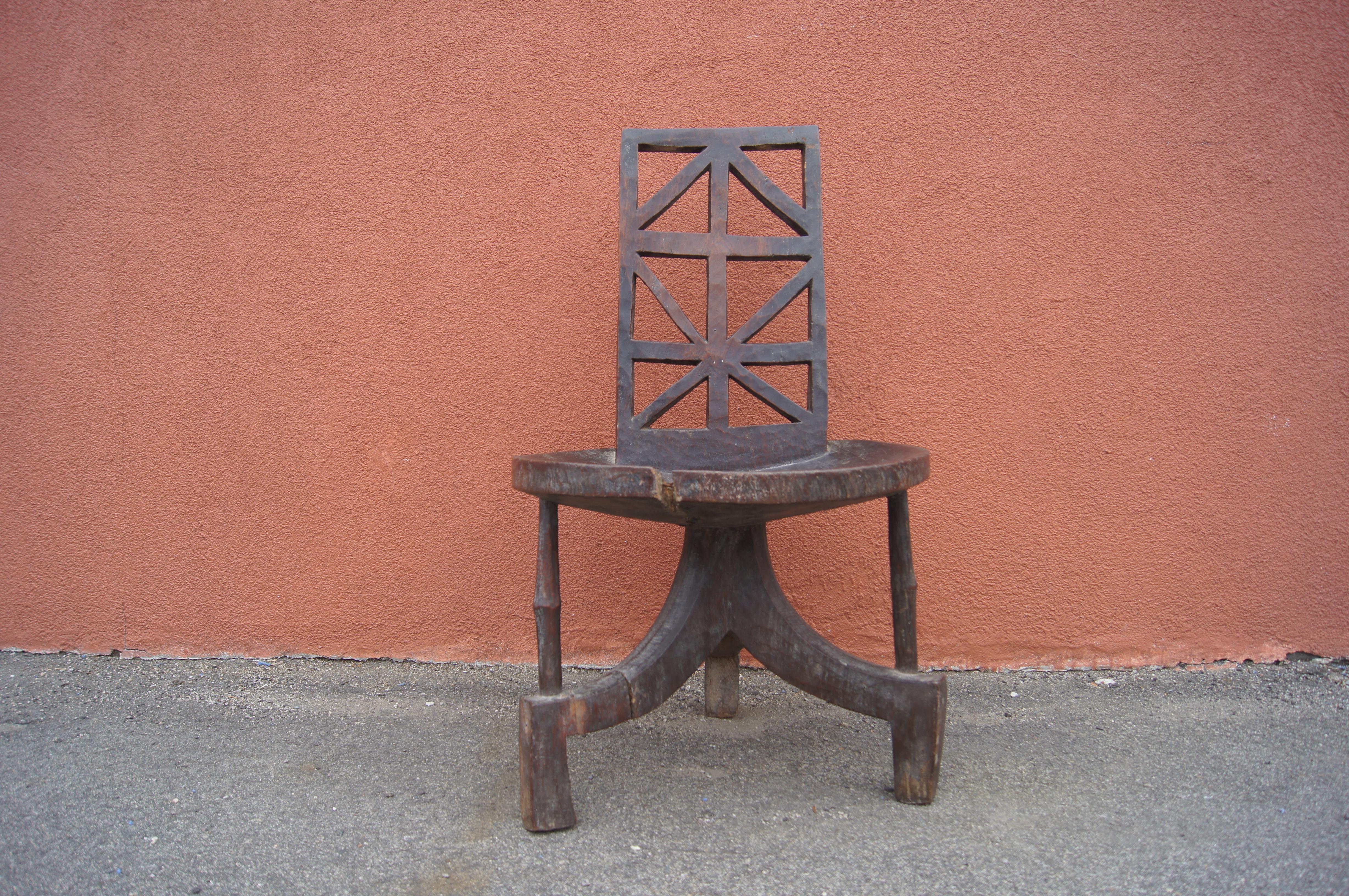 Ethiopian Chair of Carved Wood 1