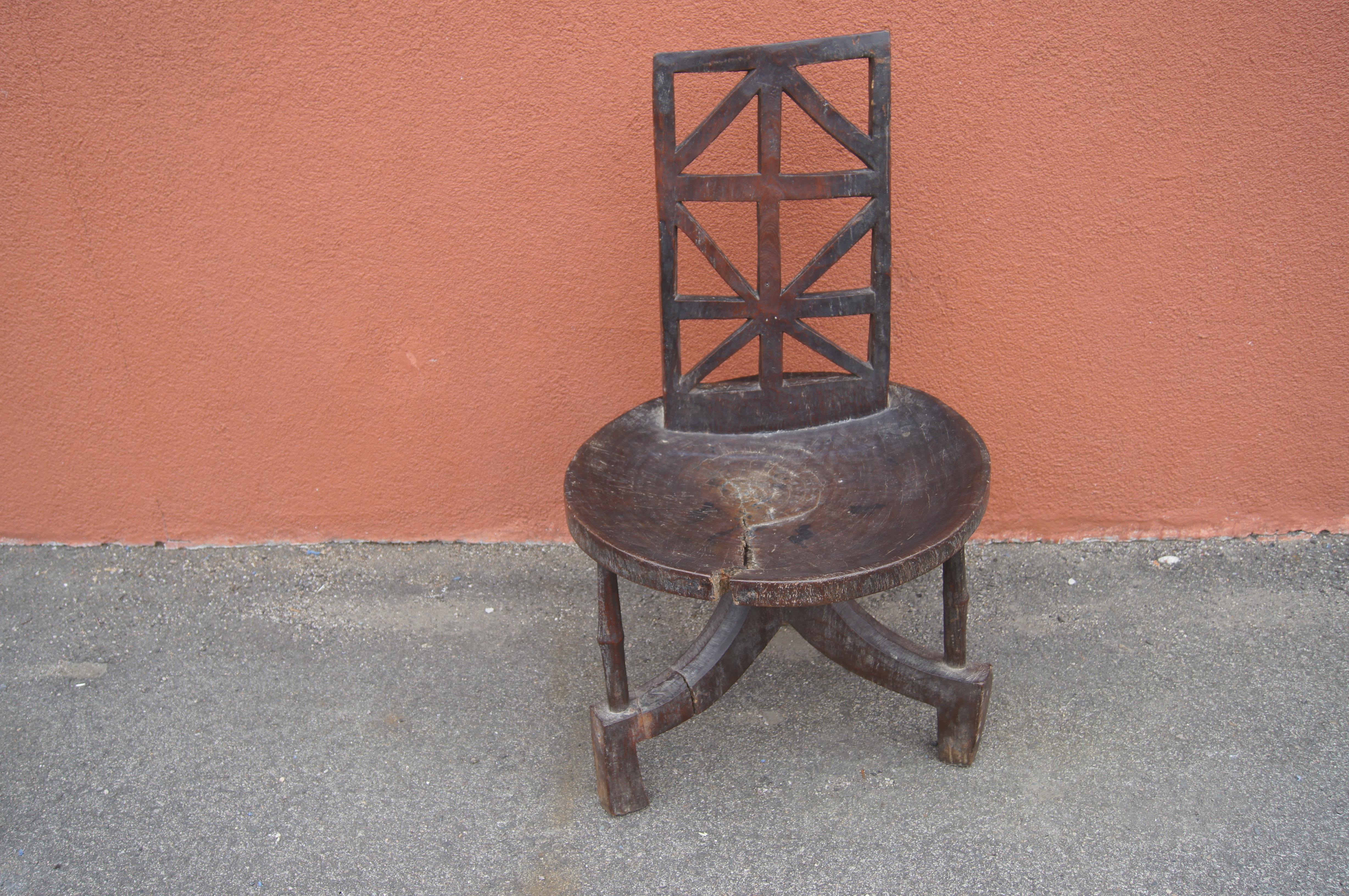 Ethiopian Chair of Carved Wood 2