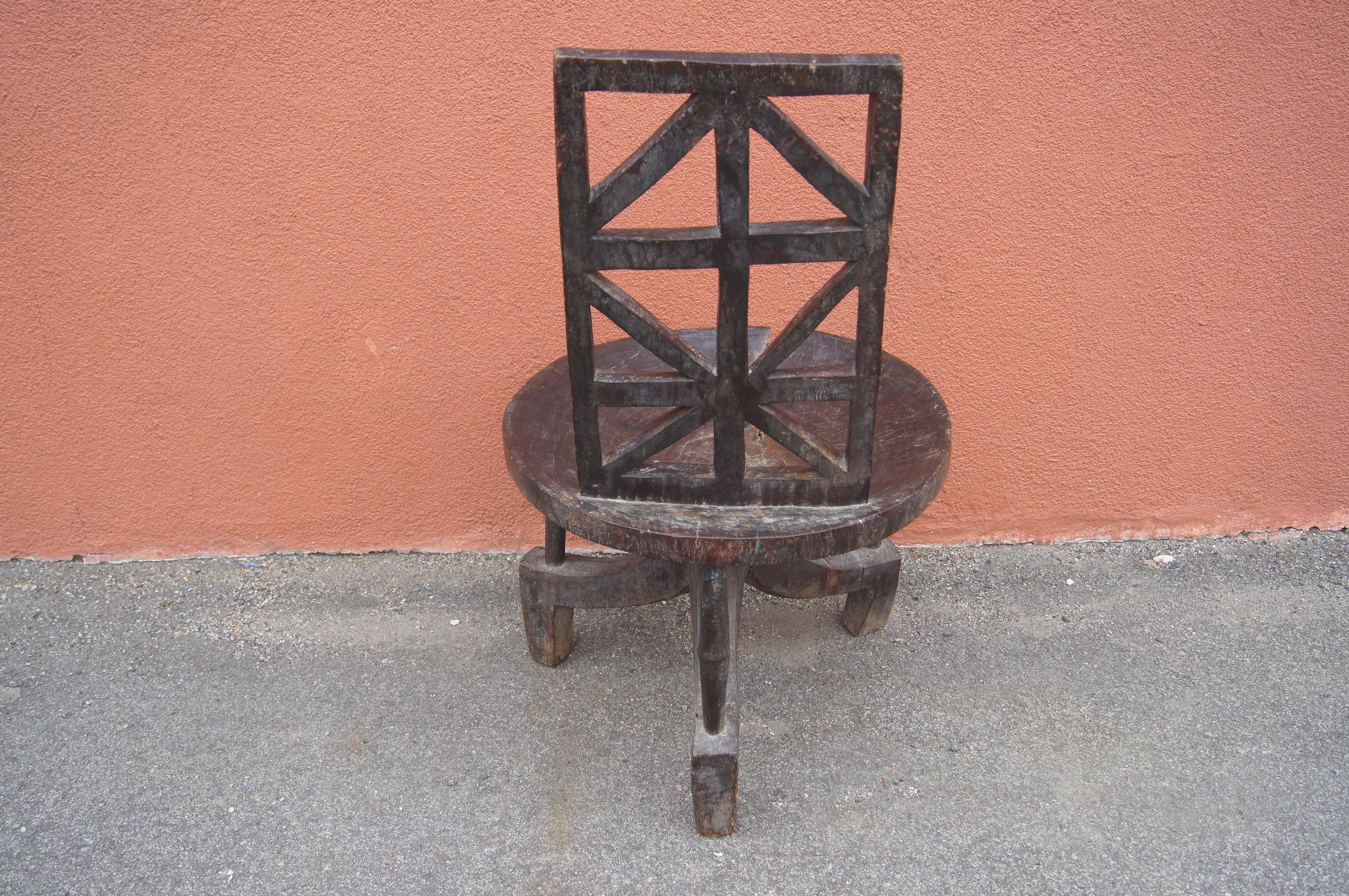 Ethiopian Chair of Carved Wood 3