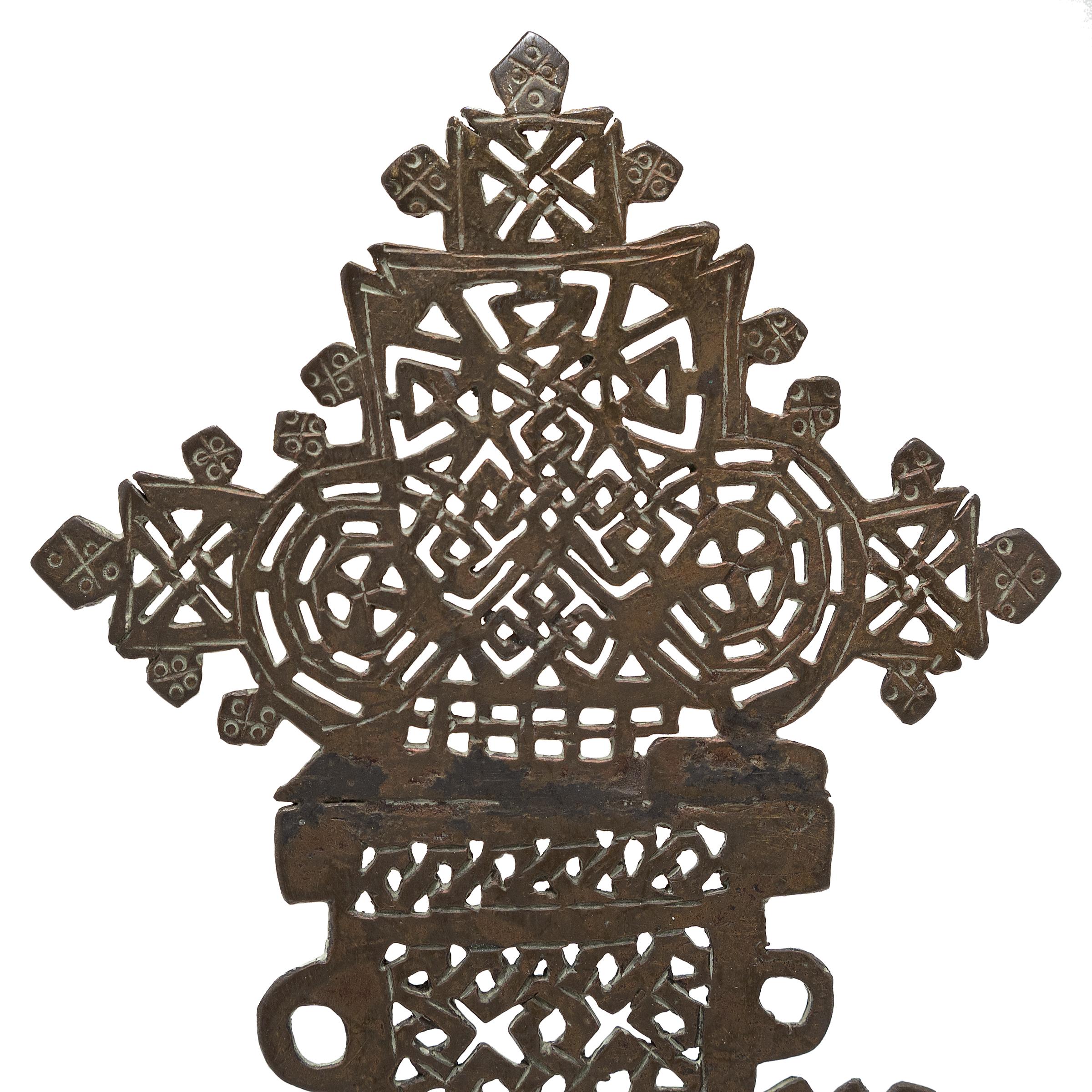 Bronze Ethiopian Coptic Processional Cross, circa 1900