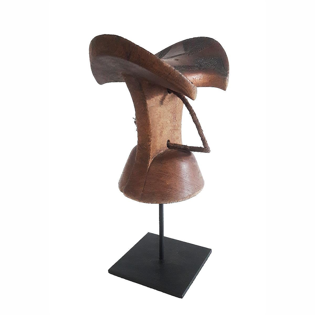 Ethiopian Hand Carved Teak Wood Headrest 1