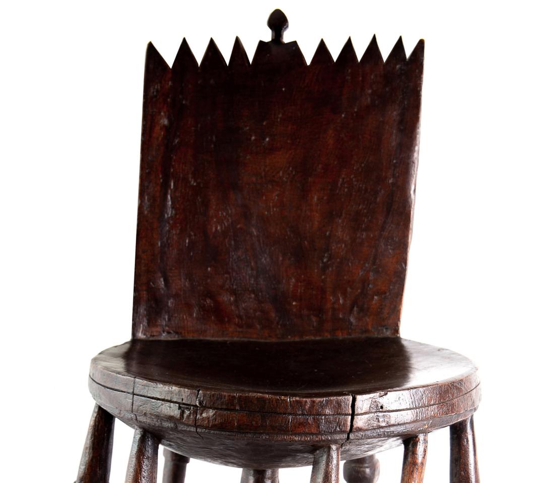 Sculptural Ethiopian Jimma Chair, Carved from One Piece of Wood, circa 1880 In Good Condition In London, GB