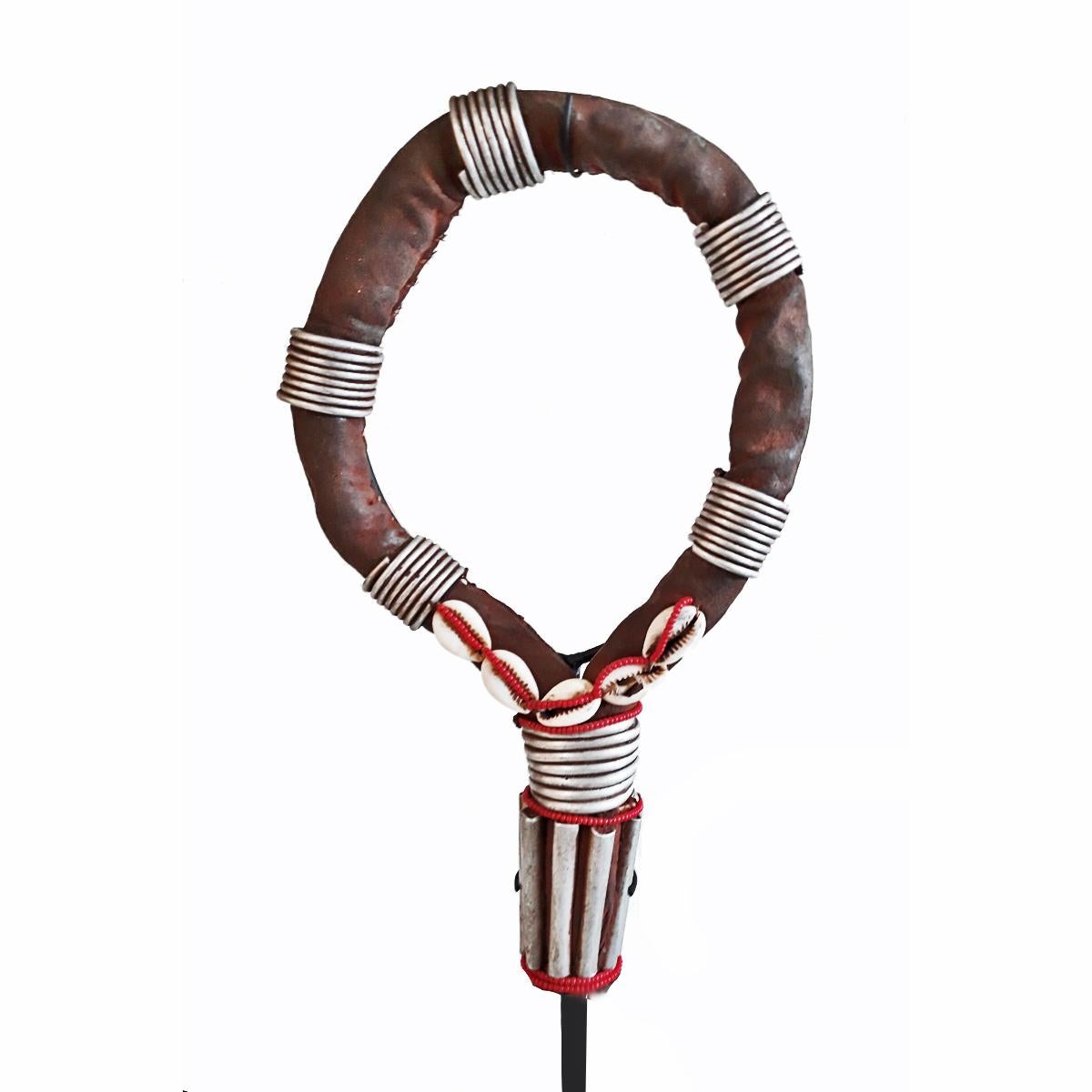 Ethiopian Leather and Shell Necklaces, Mid 20th Century 1