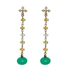 Pendientes Paradizia de ópalo etíope y crisoprasa con diamantes