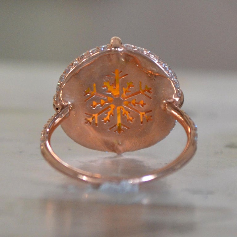  Ethiopian  Opal and Diamond Engagement  Ring  Set in Rose 