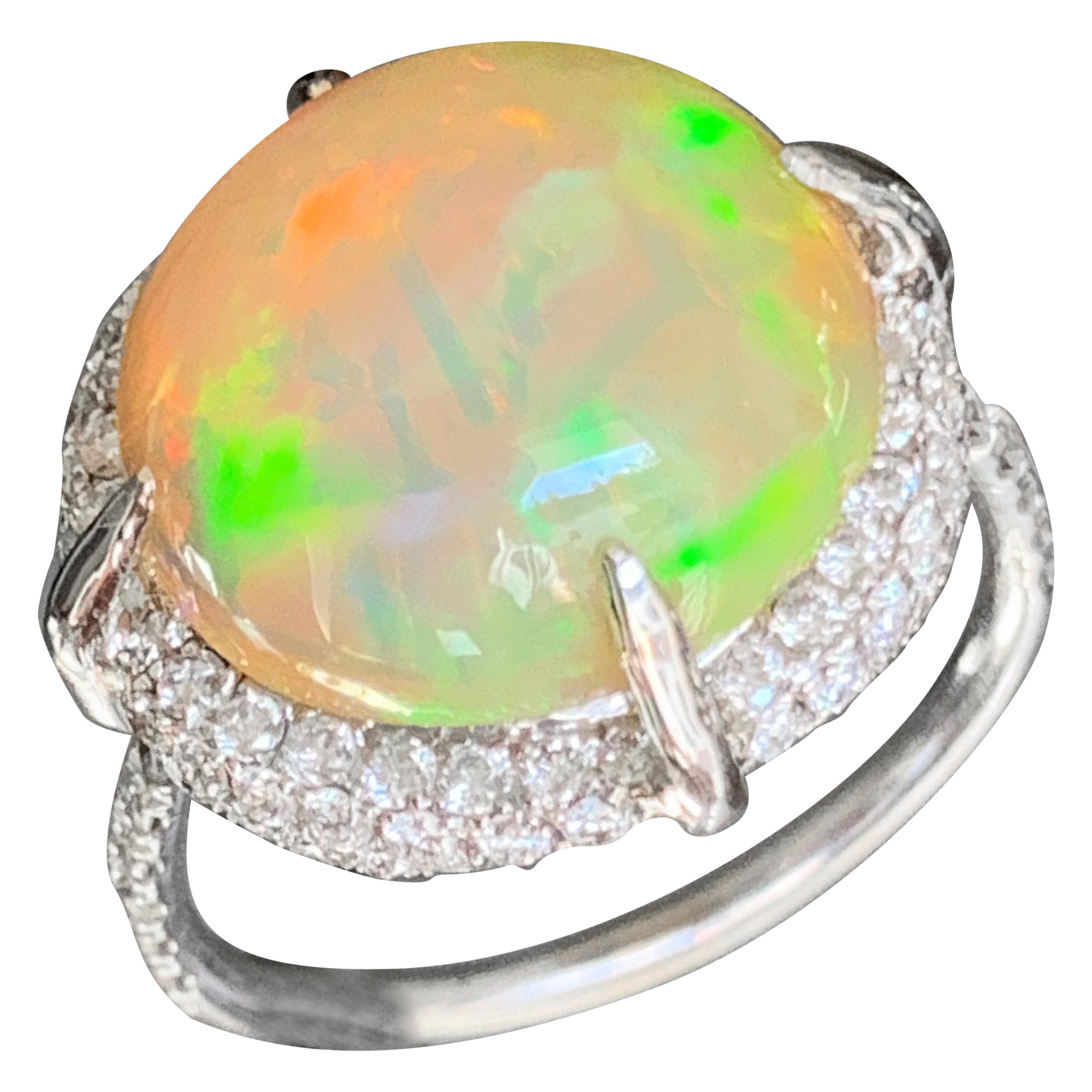 Ethiopian Opal and Diamond Engagement Ring Set in Rose Gold, Ben Dannie Design