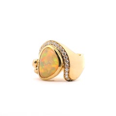 Ethiopian Opal And Diamond Ring
