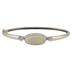 Ethiopian Opal and Diamond Ring in 14K Yellow & White Gold