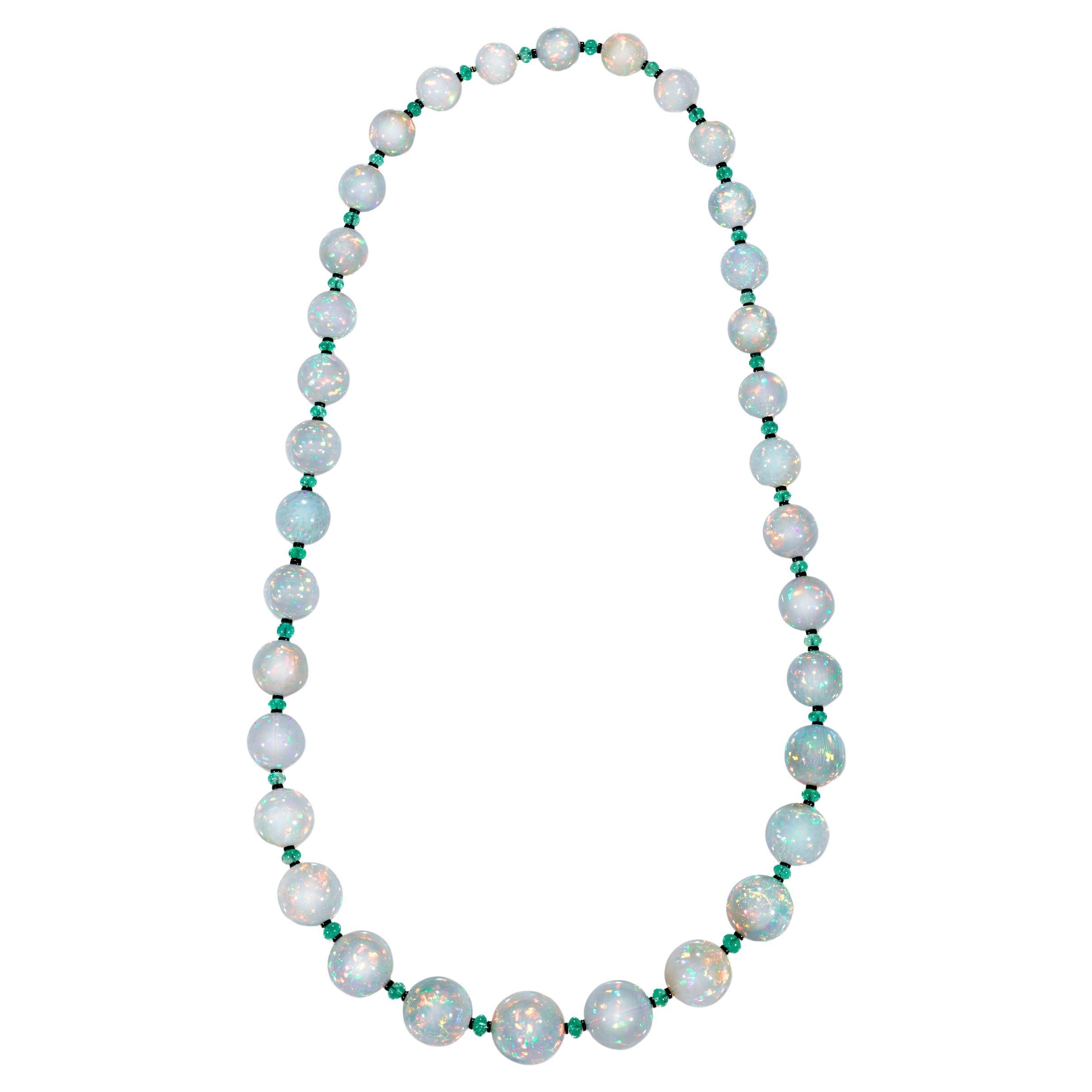 Ethiopian Opal Bead Necklace, 680.00 Carats For Sale