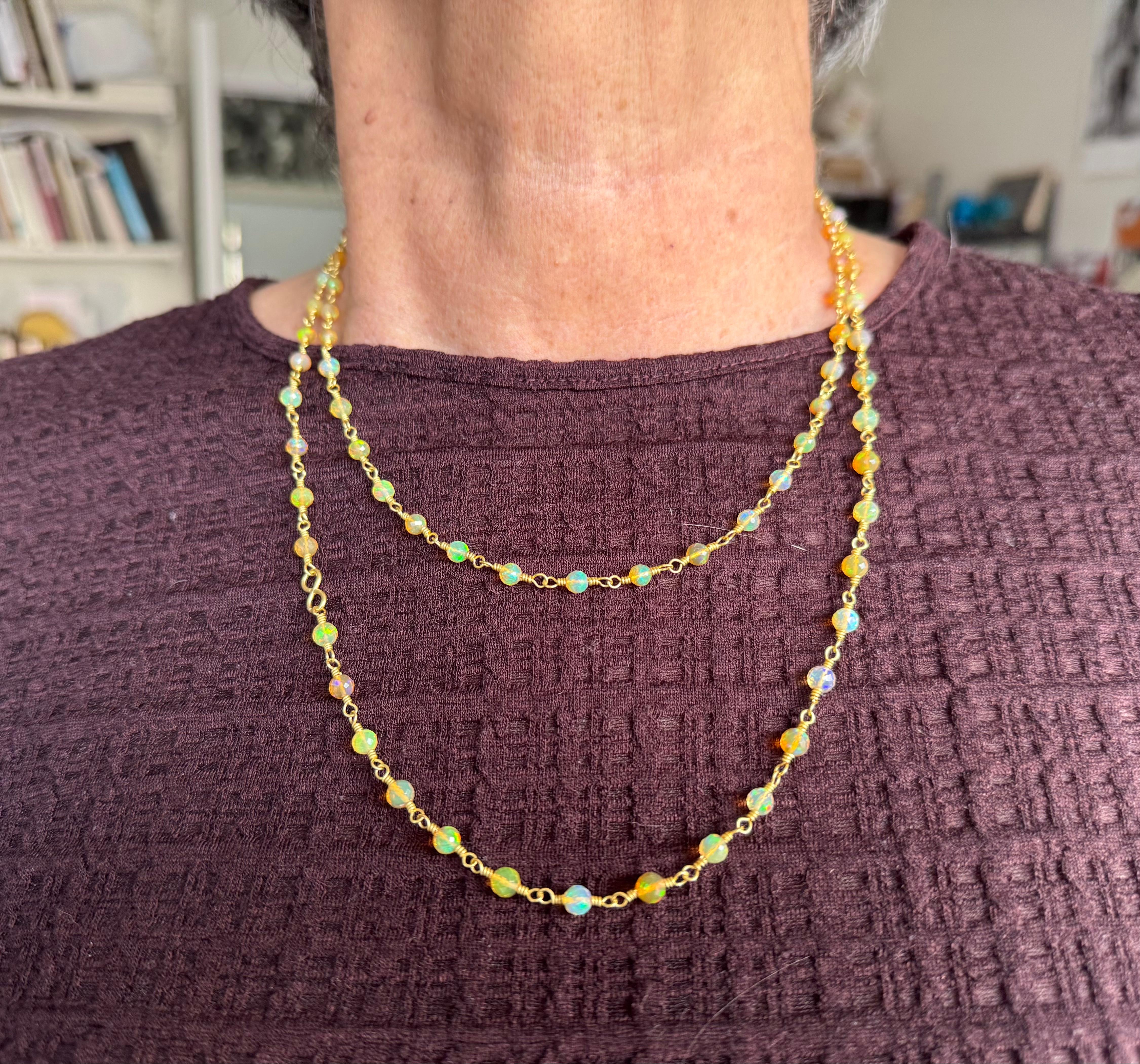 Collana di perline di opale etiope in vendita 4
