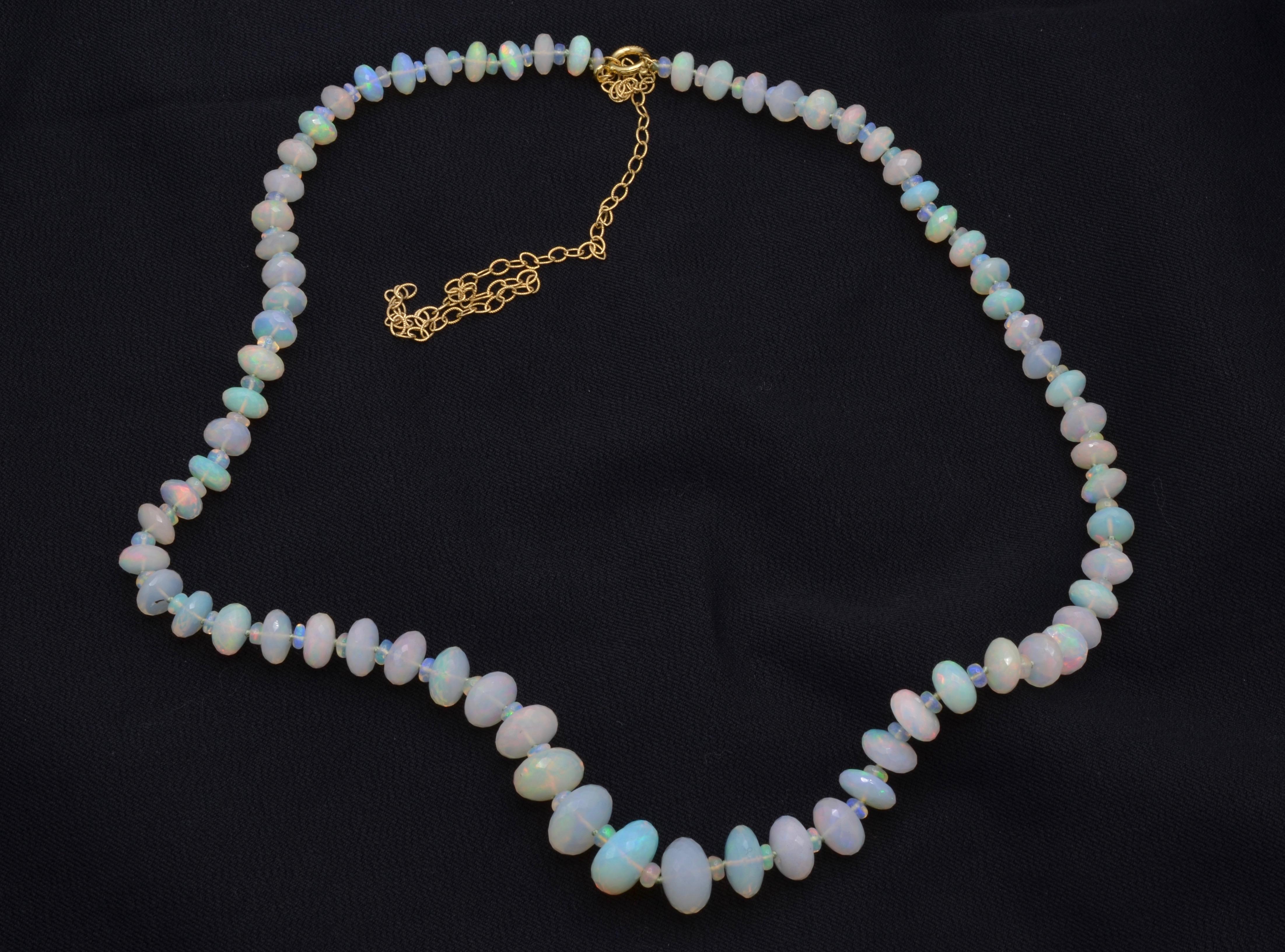 Modernist Ethiopian Opal Bead Necklace