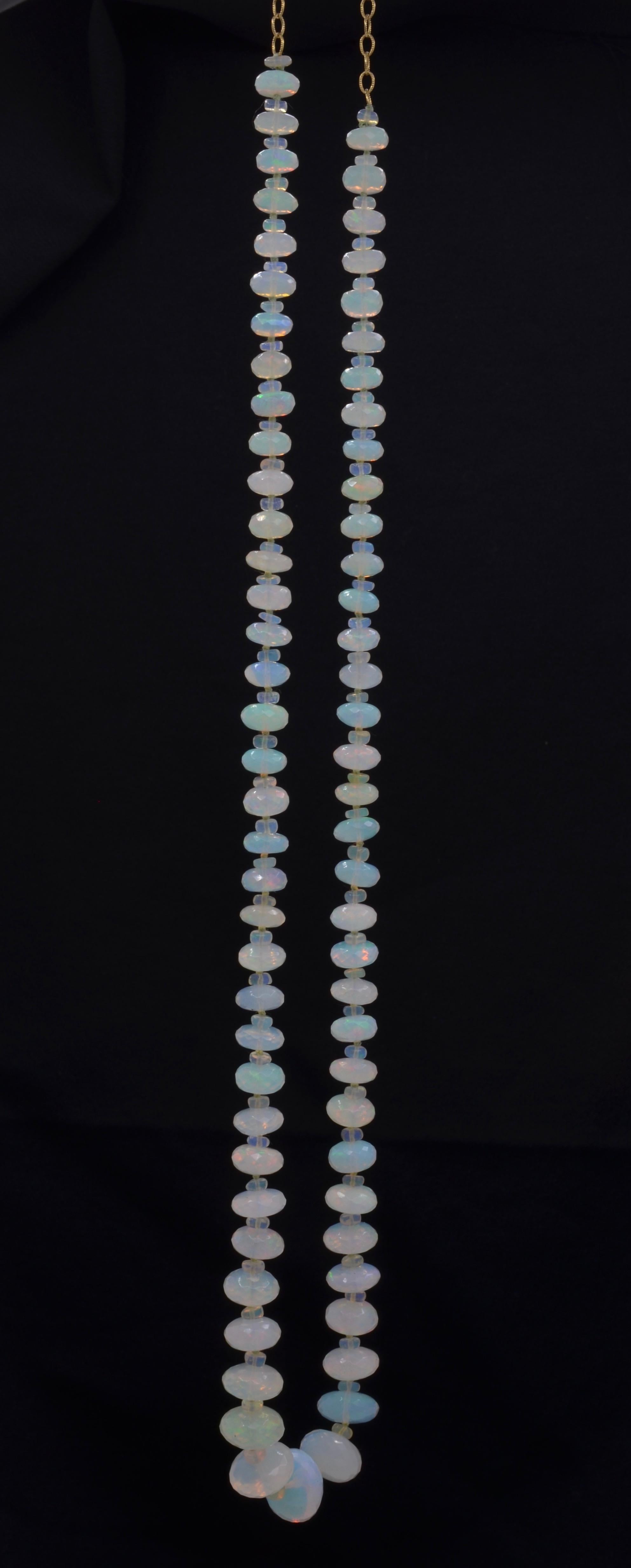 Round Cut Ethiopian Opal Bead Necklace