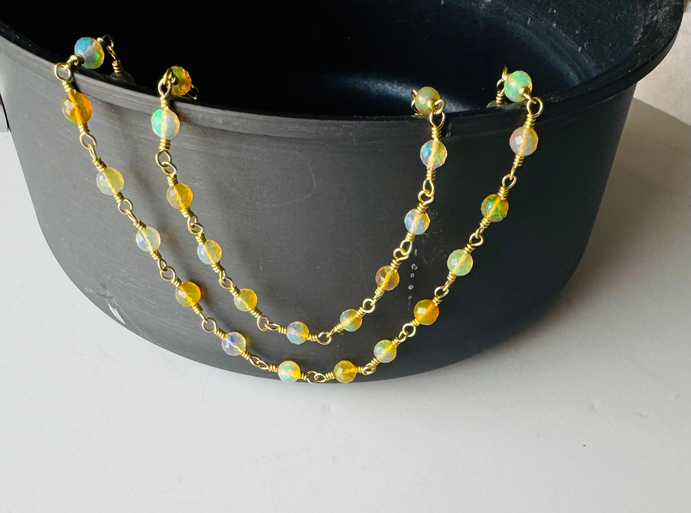 Collana di perline di opale etiope in vendita 2
