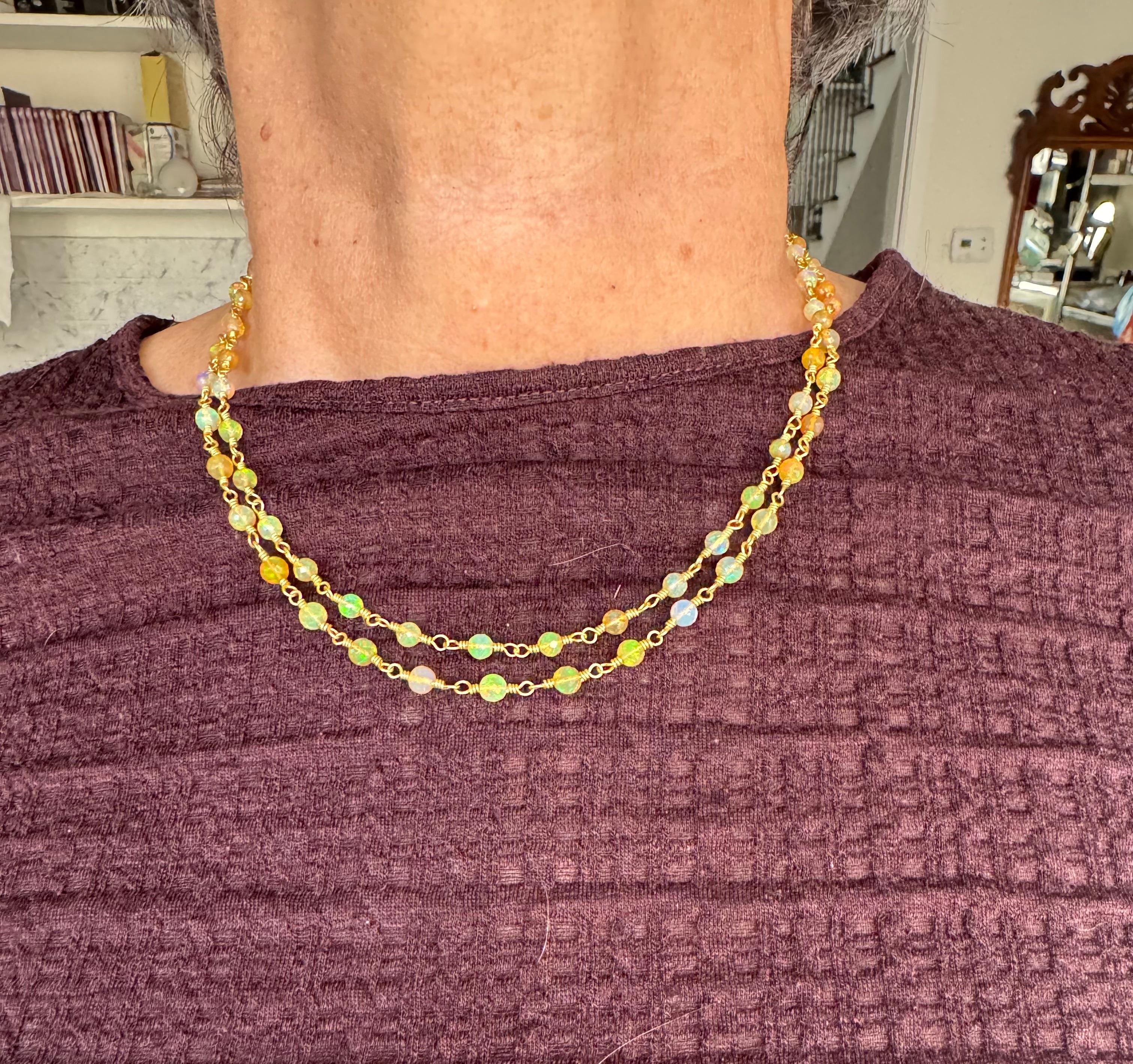 Collana di perline di opale etiope in vendita 3
