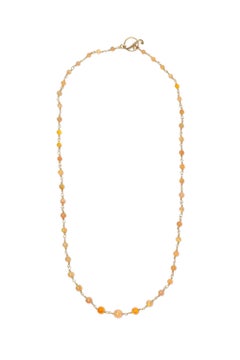 Ethiopian Opal Bead Wire-Wrap Gold Necklace