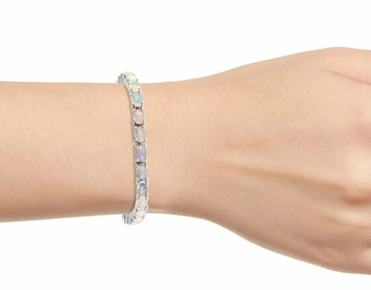 Pulsera de ópalo etíope Pulsera de ópalo de plata 925 Regalo de aniversario hecho a mano Amuleto en Nuevo estado para la venta en Chicago, IL