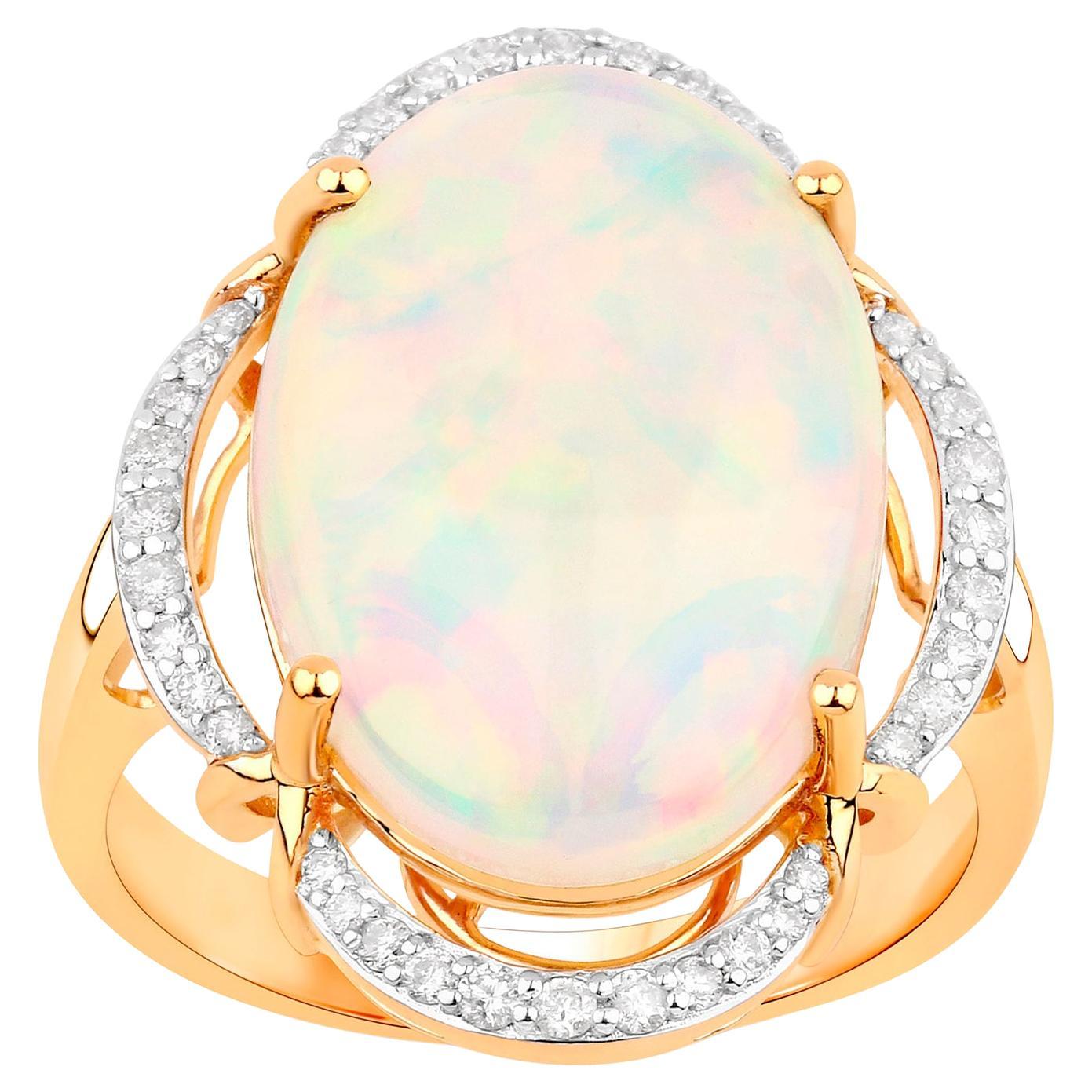 Bague cocktail éthiopienne avec diamants 6,75 carats au total en or 14 carats