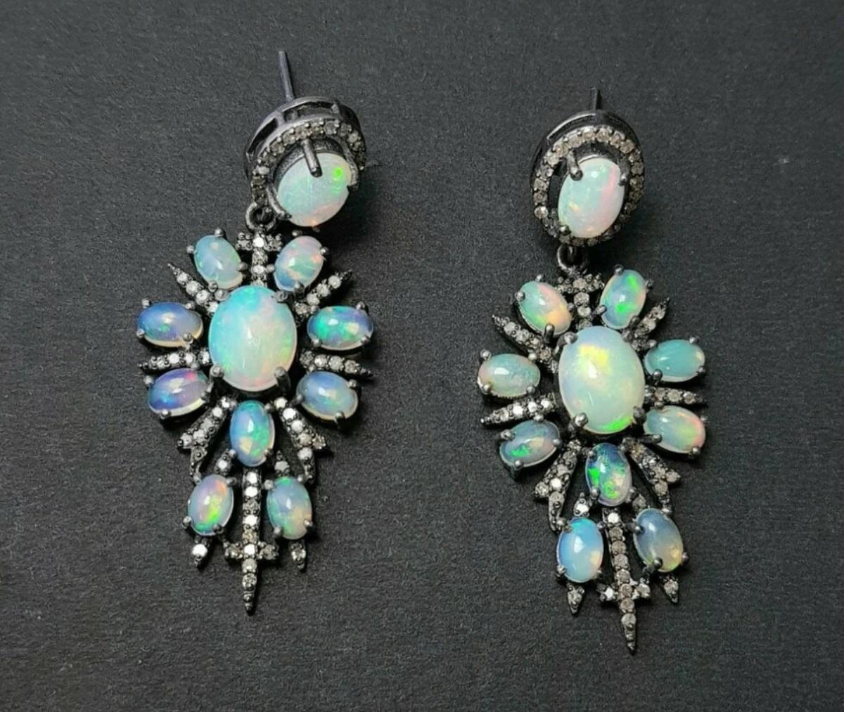 Art déco Boucles d'oreilles Design/One en argent 925 avec diamant Cadeau de mariage. en vente