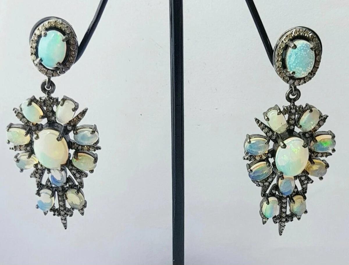 Boucles d'oreilles Design/One en argent 925 avec diamant Cadeau de mariage. en vente 2