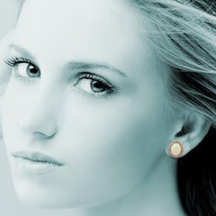 Ethiopian Opal Diamond 18 Karat Gold Oval Stud Earrings