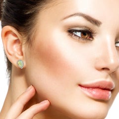 Ethiopian Opal Diamond 18 Karat Gold Pear Stud Earrings