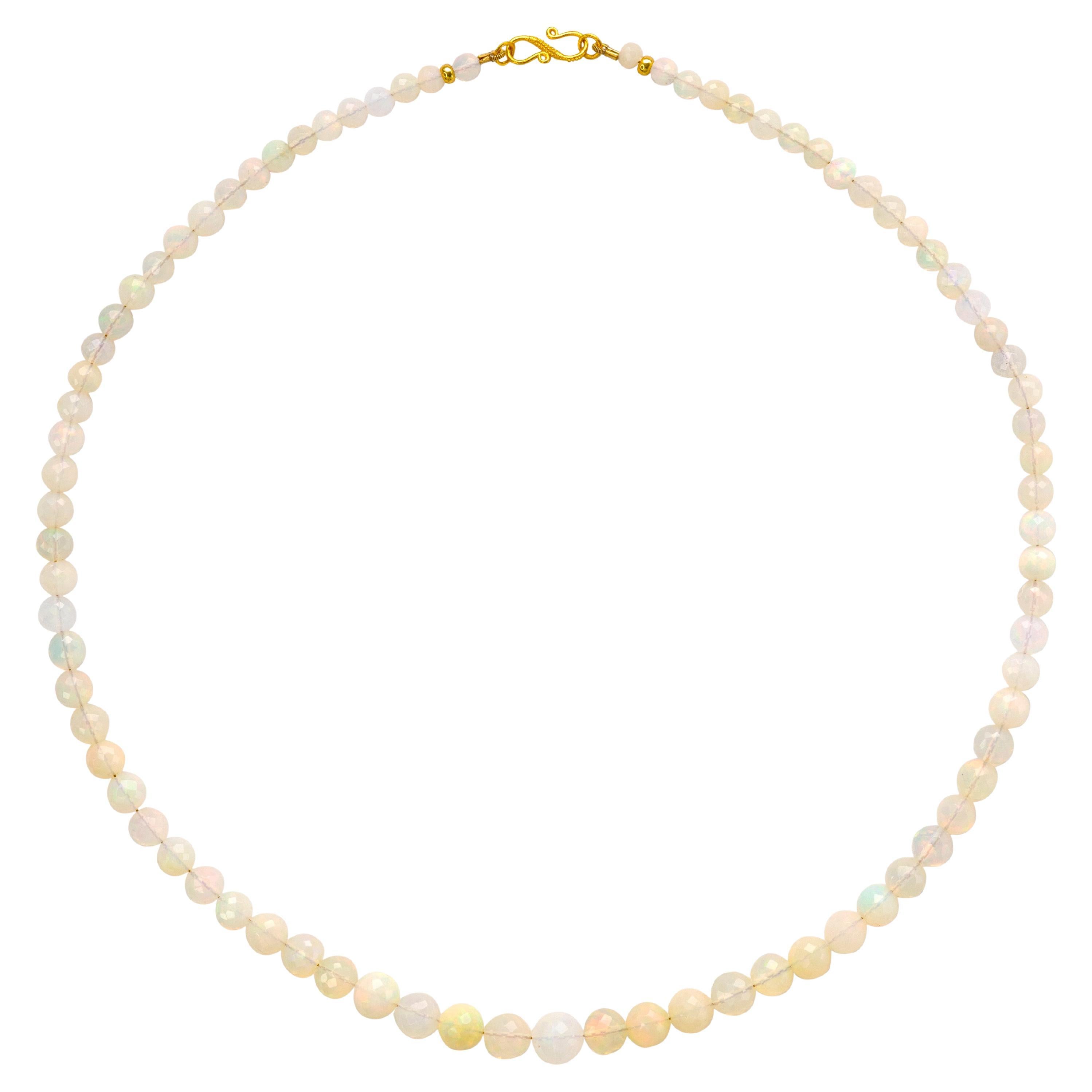 Ethiopian Opal Necklace 18K Gold - by Bombyx House For Sale