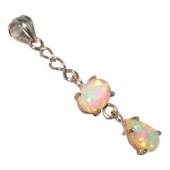 Pendentif en Opale Éthiopienne 925 Silver Genuine Opal Necklace Statement Pendant Cadeau.