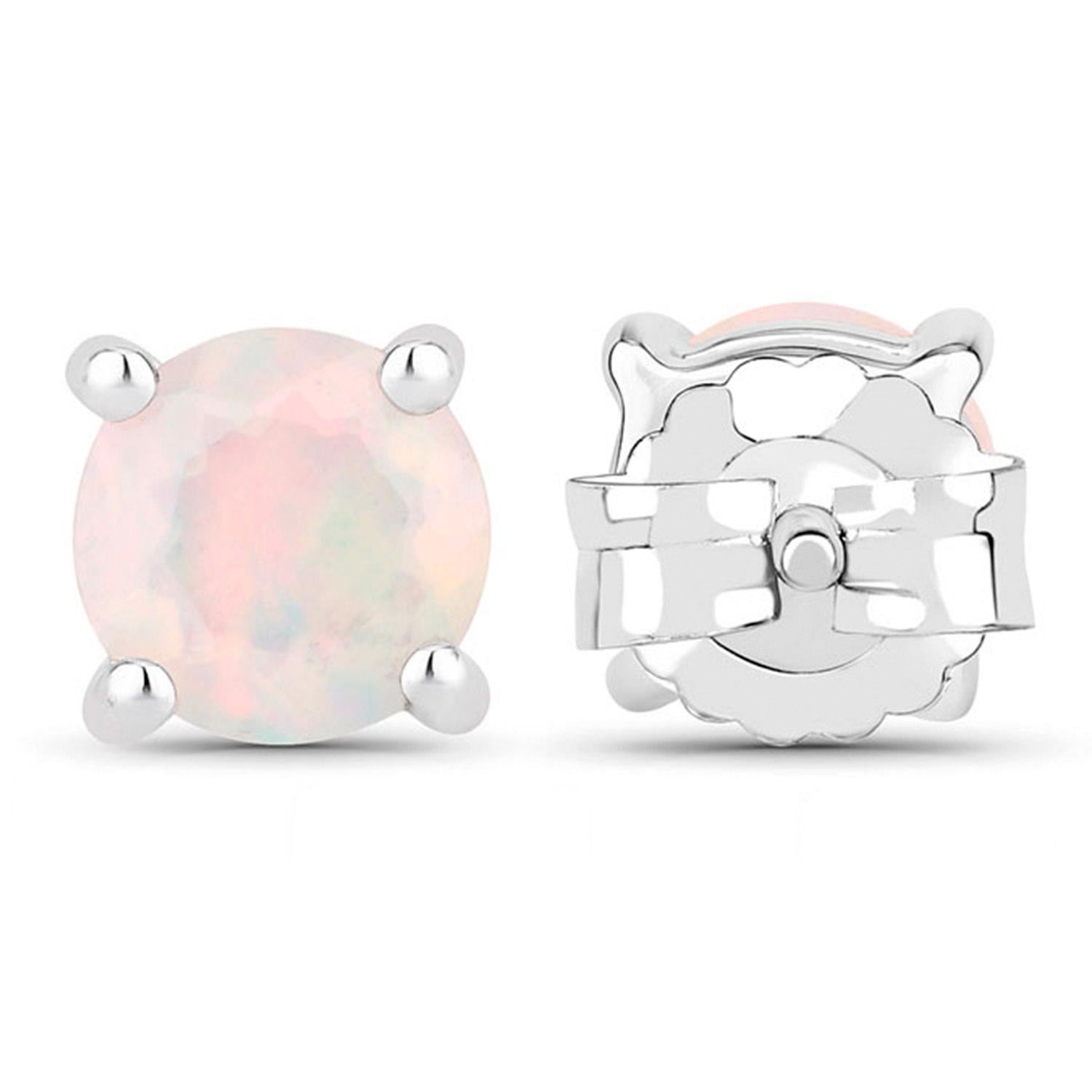 Contemporaneo Orecchini di Opale etiope in argento placcato in rodio in vendita