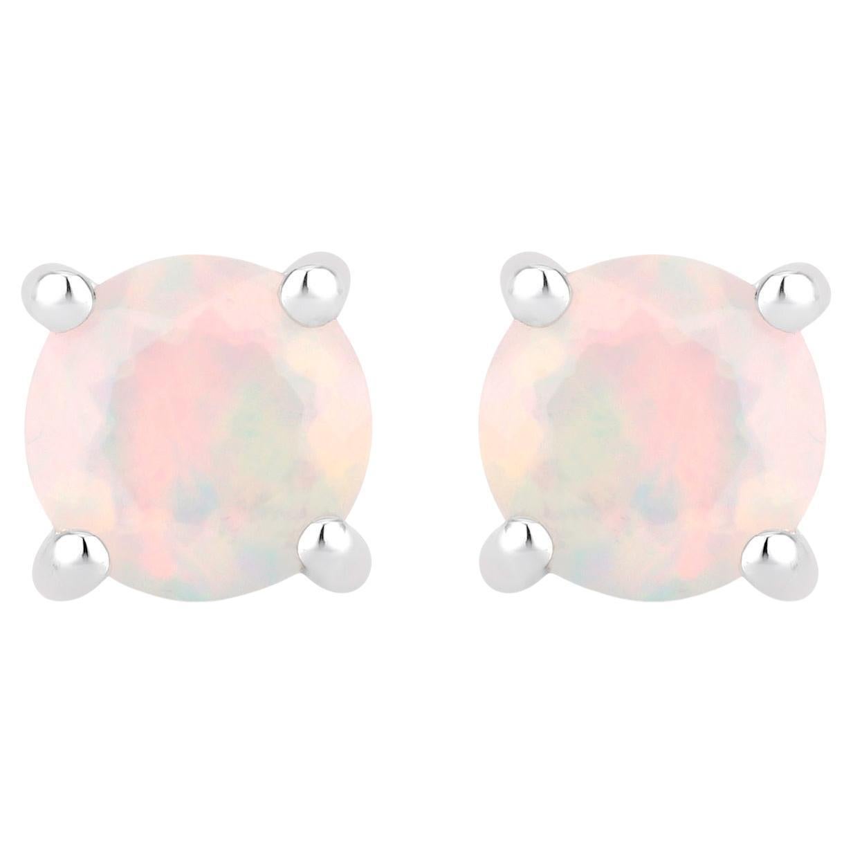 Orecchini di Opale etiope in argento placcato in rodio