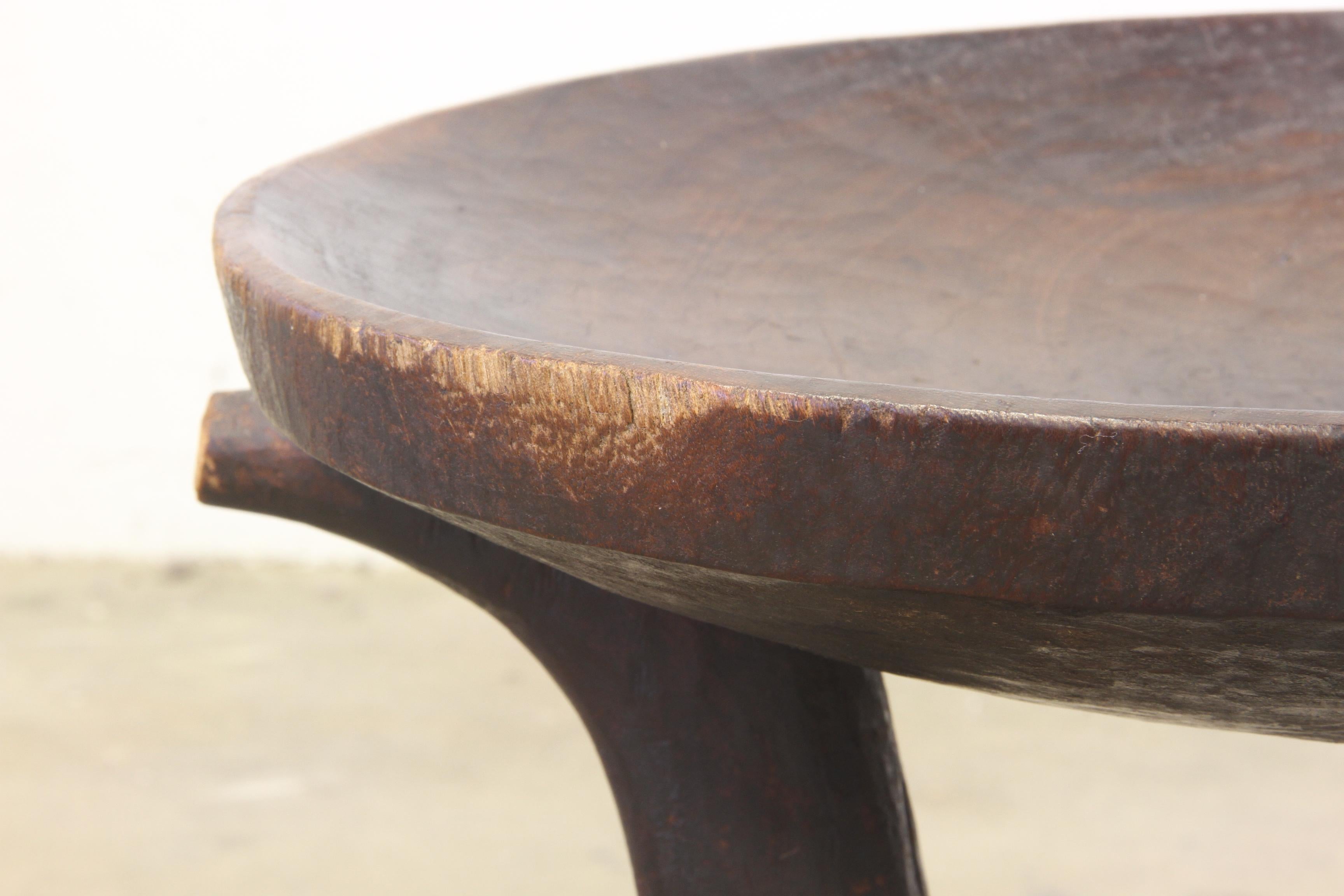 Ethiopian Stools, from Africa 'Oromo’ Chair Three-Legged hand carved For Sale 5