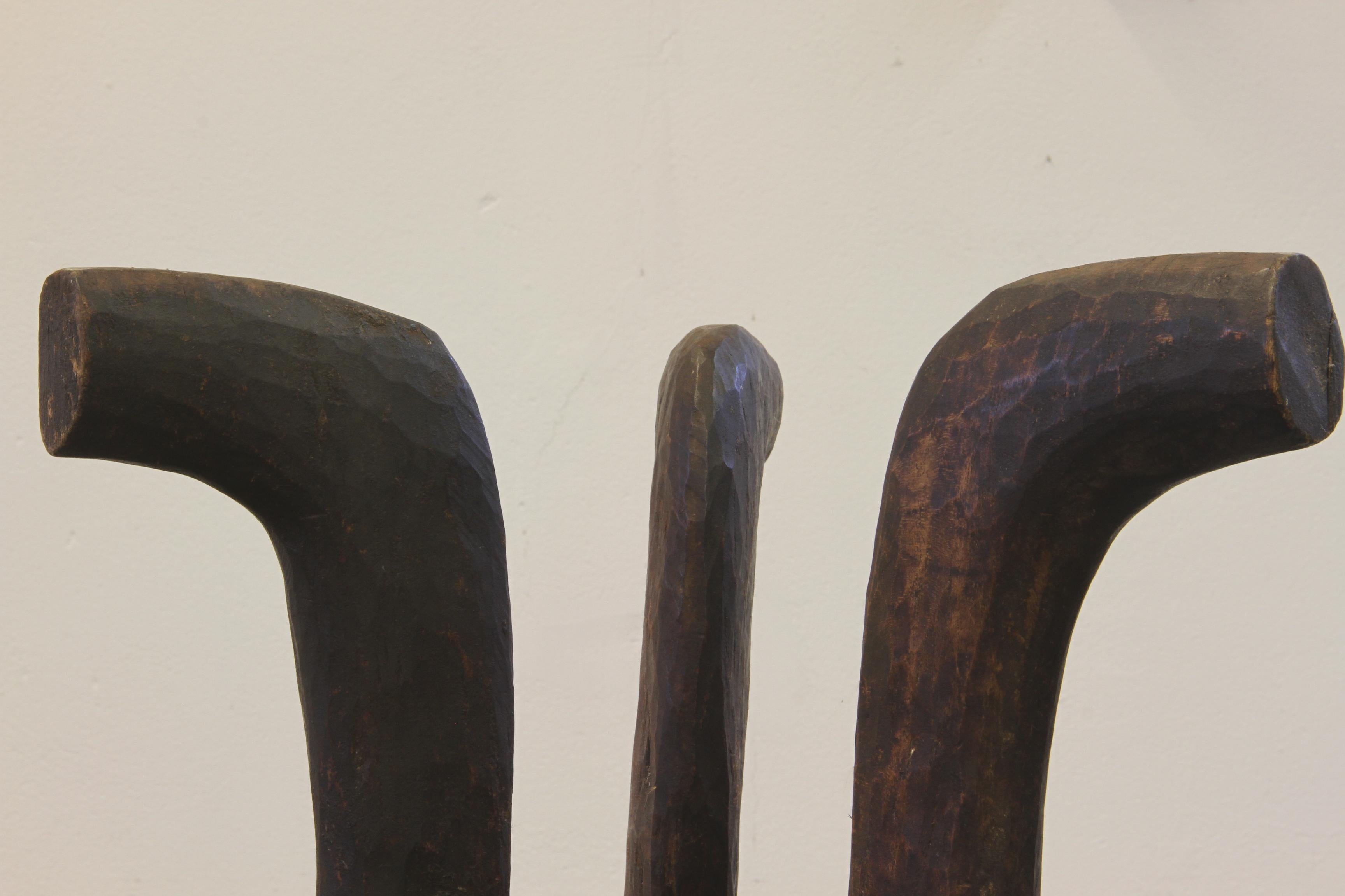 Ethiopian Stools, from Africa 'Oromo’ Chair Three-Legged hand carved For Sale 10