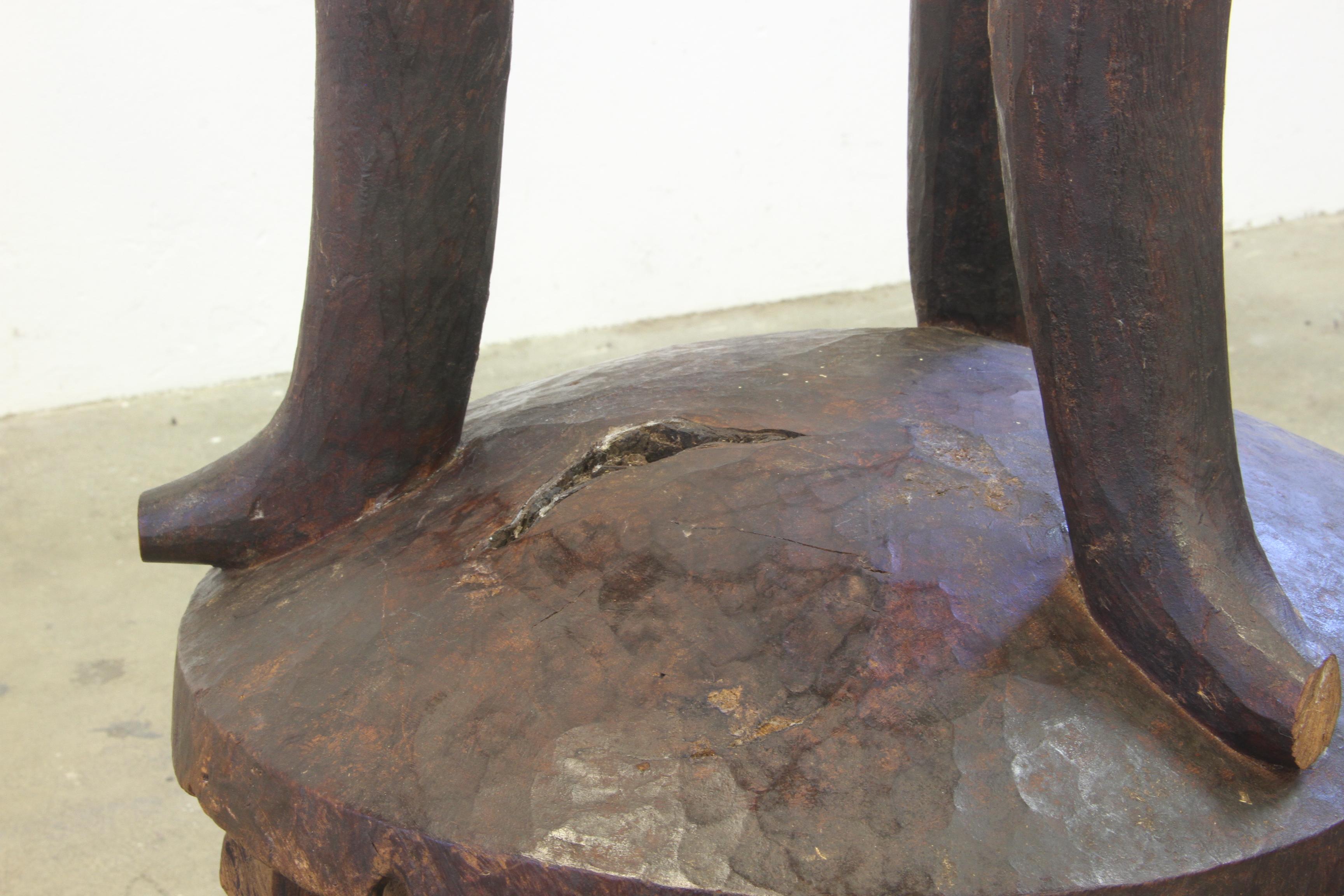 Ethiopian Stools, from Africa 'Oromo’ Chair Three-Legged hand carved For Sale 12