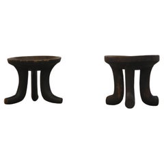 Ethiopian Stools, from Africa 'Oromo’ Chair Three-Legged hand carved
