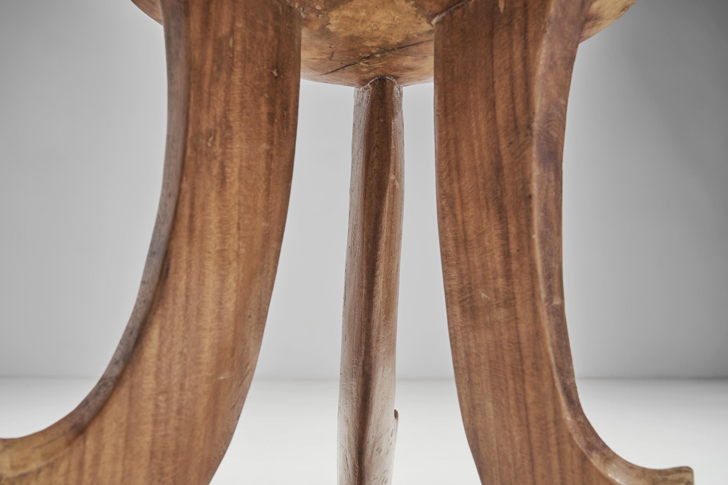 Ethiopian-Style Stool with Scrolled Legs, Norway, First Half of the 20th Century 6