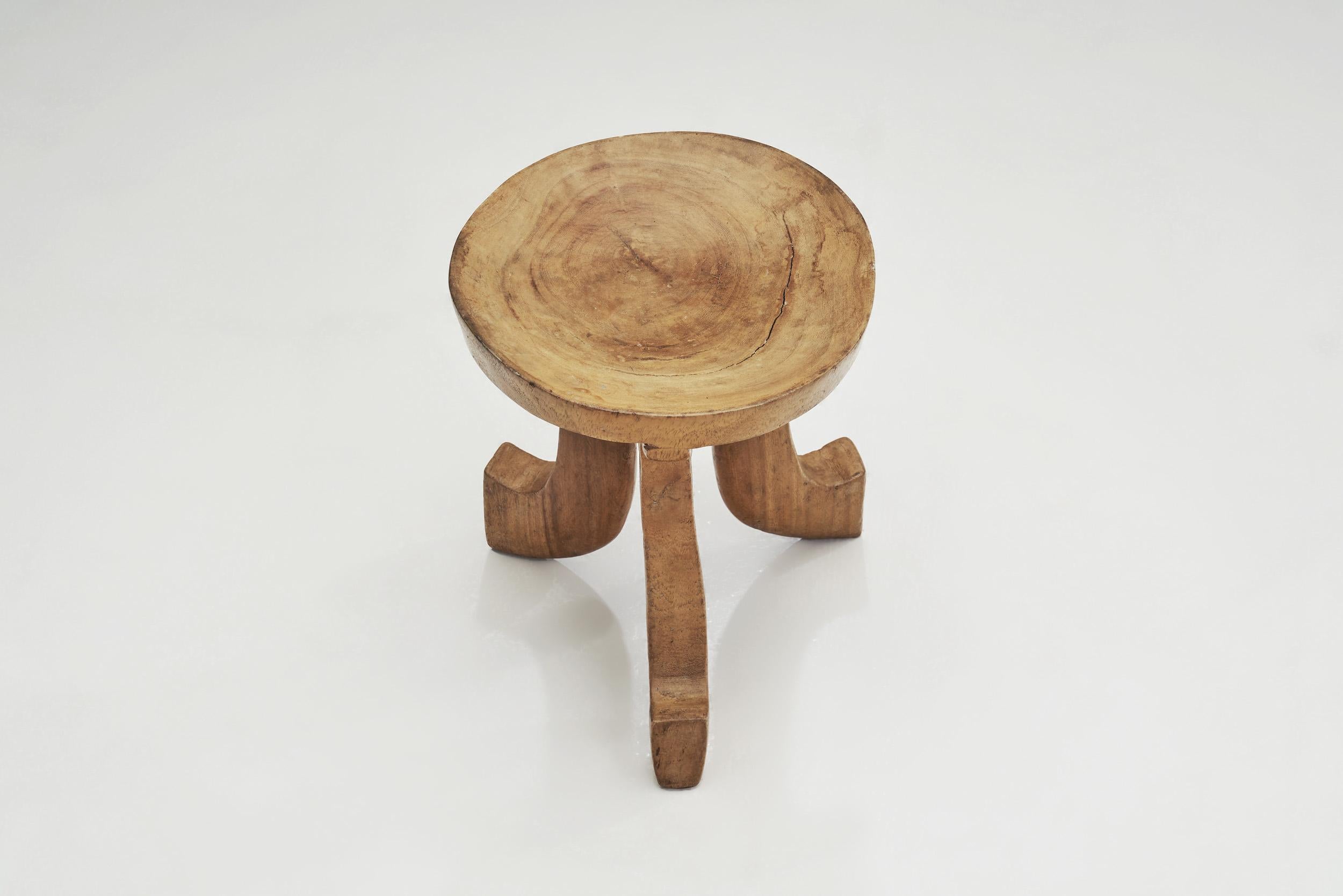 Ethiopian-Style Stool with Scrolled Legs, Norway, First Half of the 20th Century 1