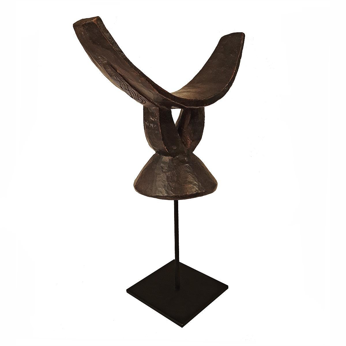 Hand-Carved Ethiopian Wood Headrest