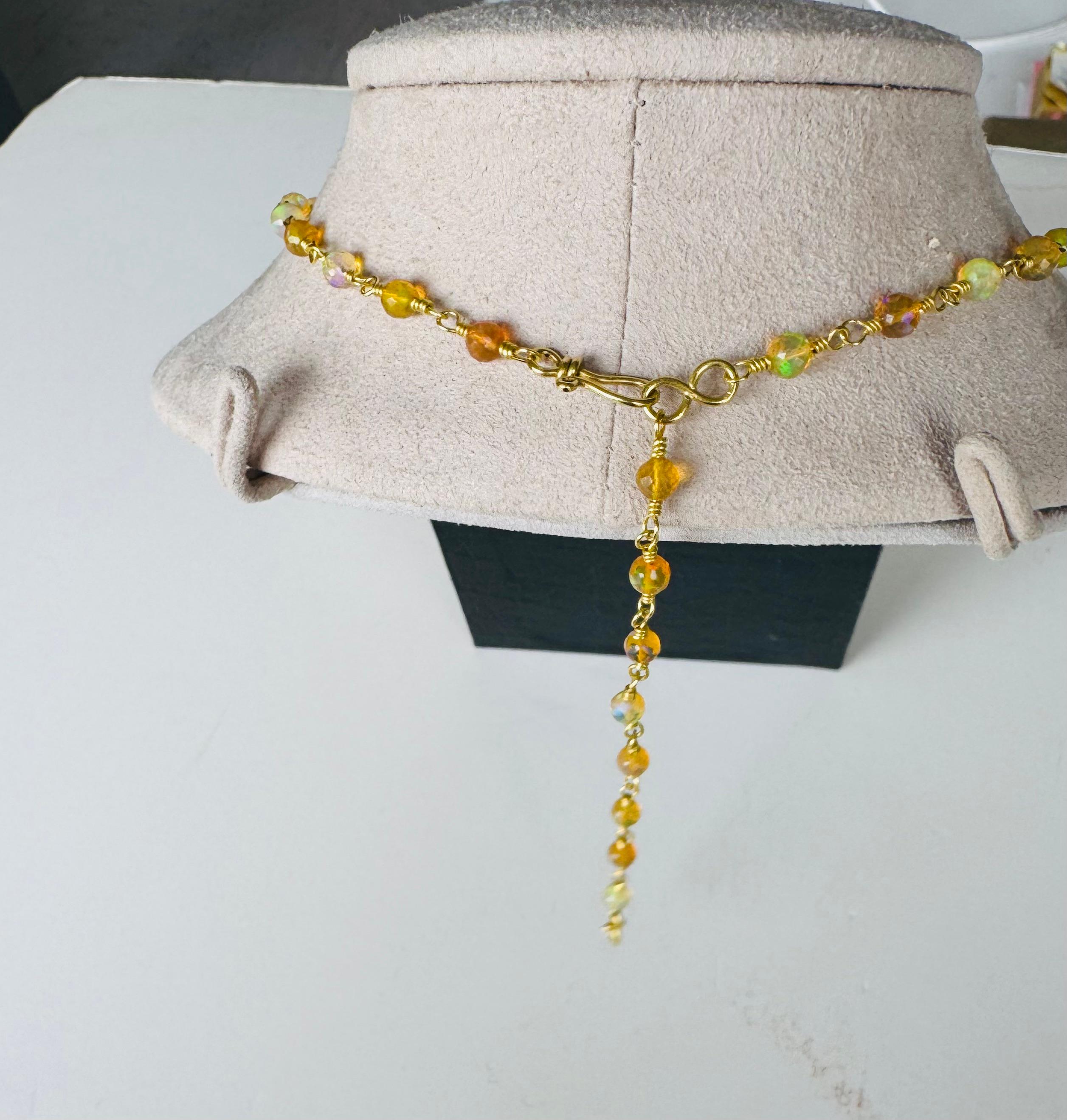 Collana di perline di opale etiope In condizioni Nuovo in vendita a New York, NY