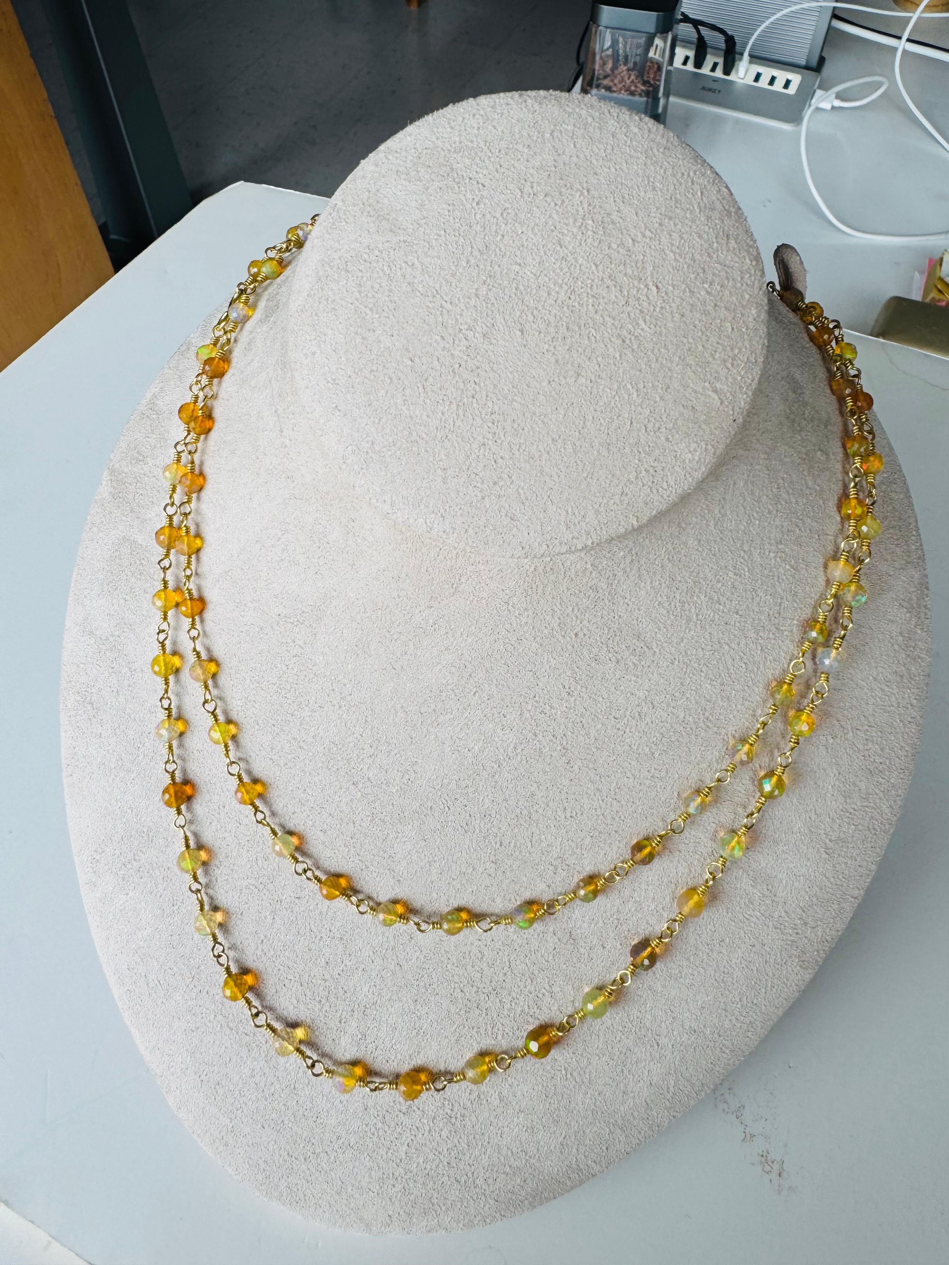 Collana di perline di opale etiope in vendita 1