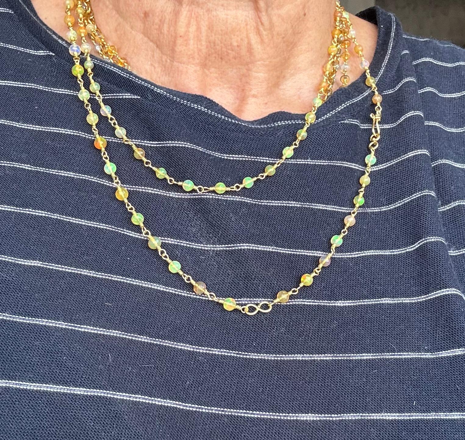 Collana di perline di opale etiope in vendita 3