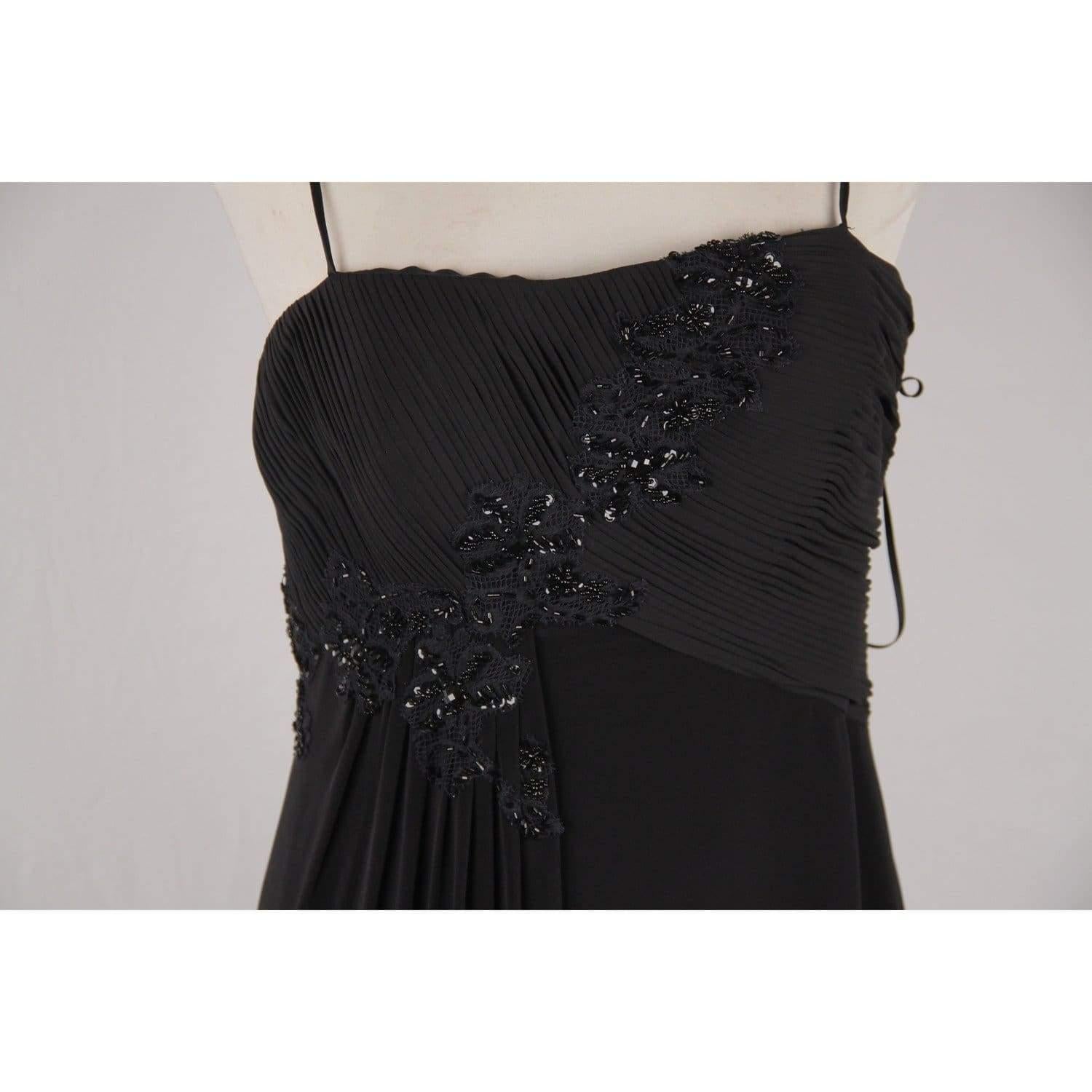 Women's ETHNE Black EVENING Midi Cocktail Embellished DRESS Size 44