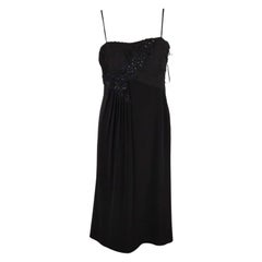 ETHNE Black EVENING Midi Cocktail Embellished DRESS Size 44
